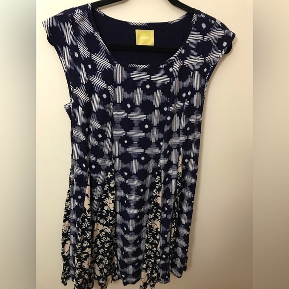 ANTHROPOLOGIE Maeve Womens Indiga Swing Cap Sleeve Pullover Knee Length Dress S - Picture 7 of 16